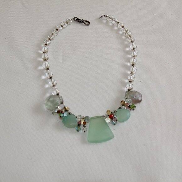 Chalcedony, Milky Quartz, Clear Quartz and Crystal Necklace. Gorgeous - Picture 7 of 13